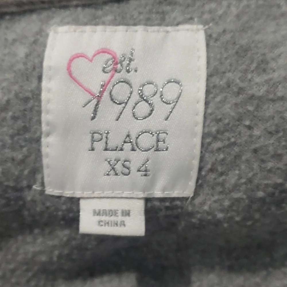 Children's  Place Gray Jacket‎ With Hoodie size XS (4)